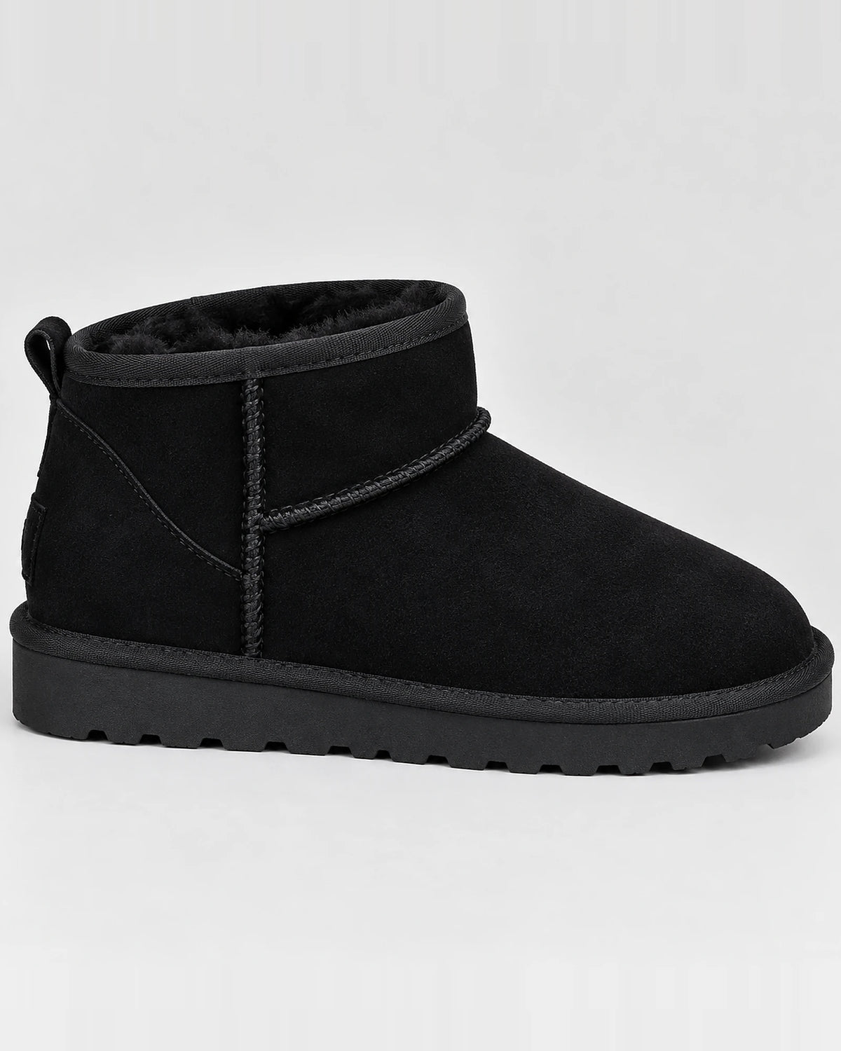 Women's Mini Suede Ankle Boots with Faux Fur Lining and Grip Sole – Valentina