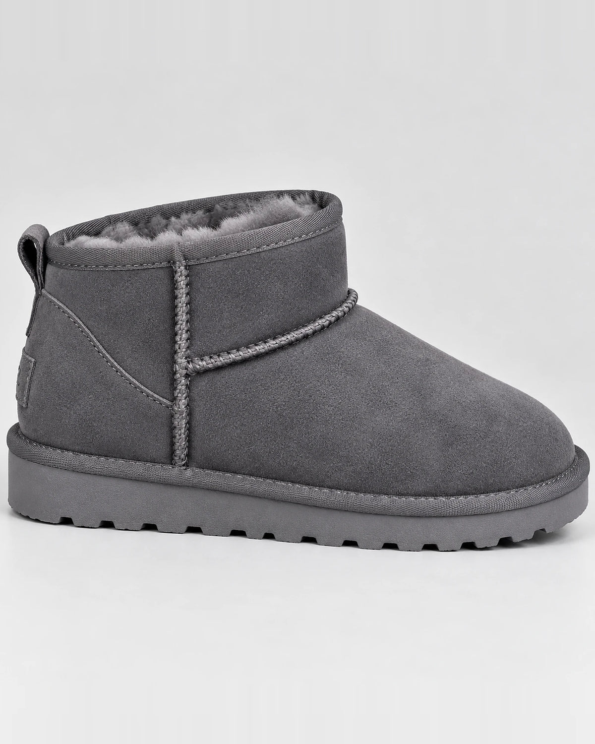 Women's Mini Suede Ankle Boots with Faux Fur Lining and Grip Sole – Valentina