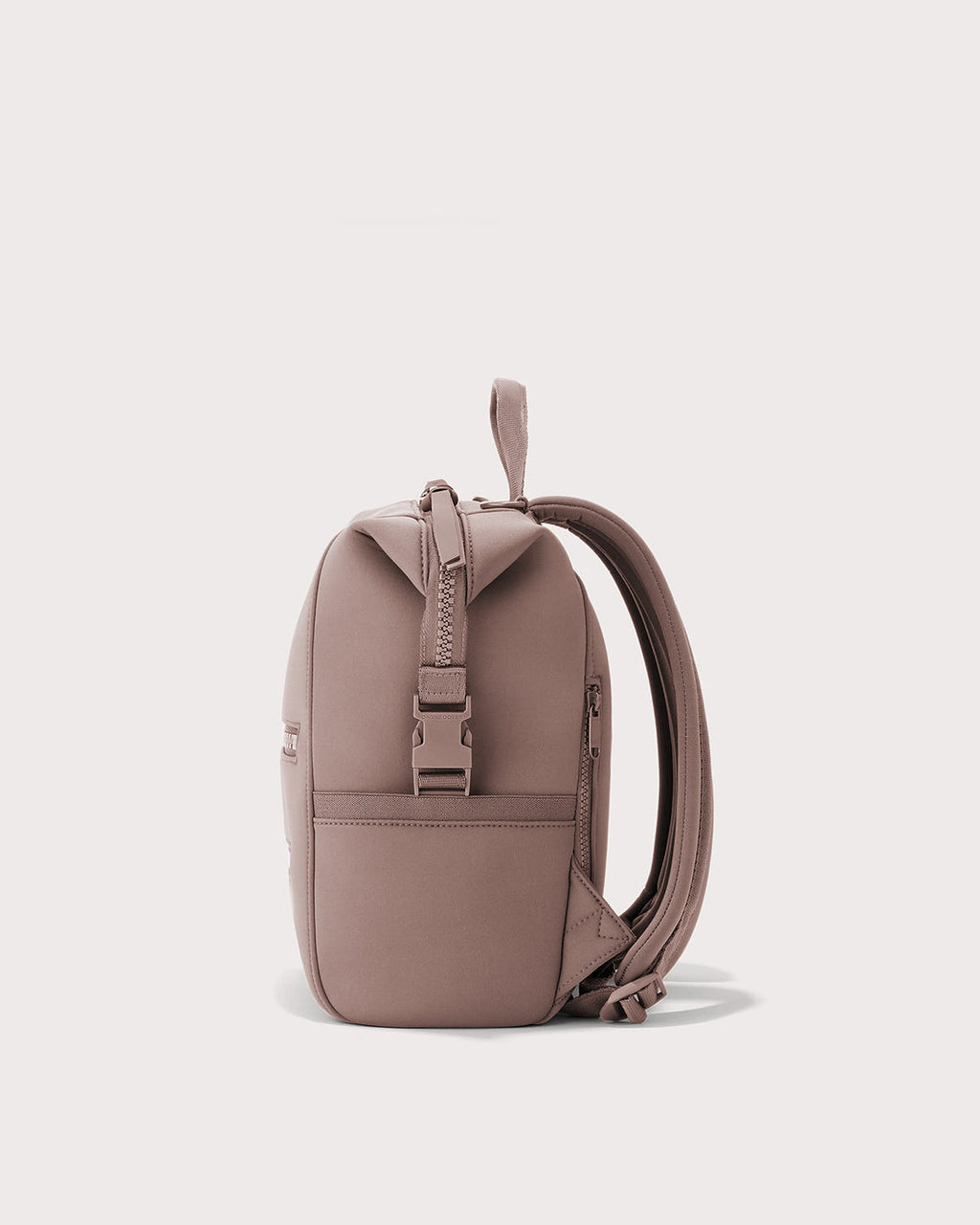 Women's Neoprene Diaper Backpack with Top Handle and Double Zip Front Pockets in Taupe – Thea Mae