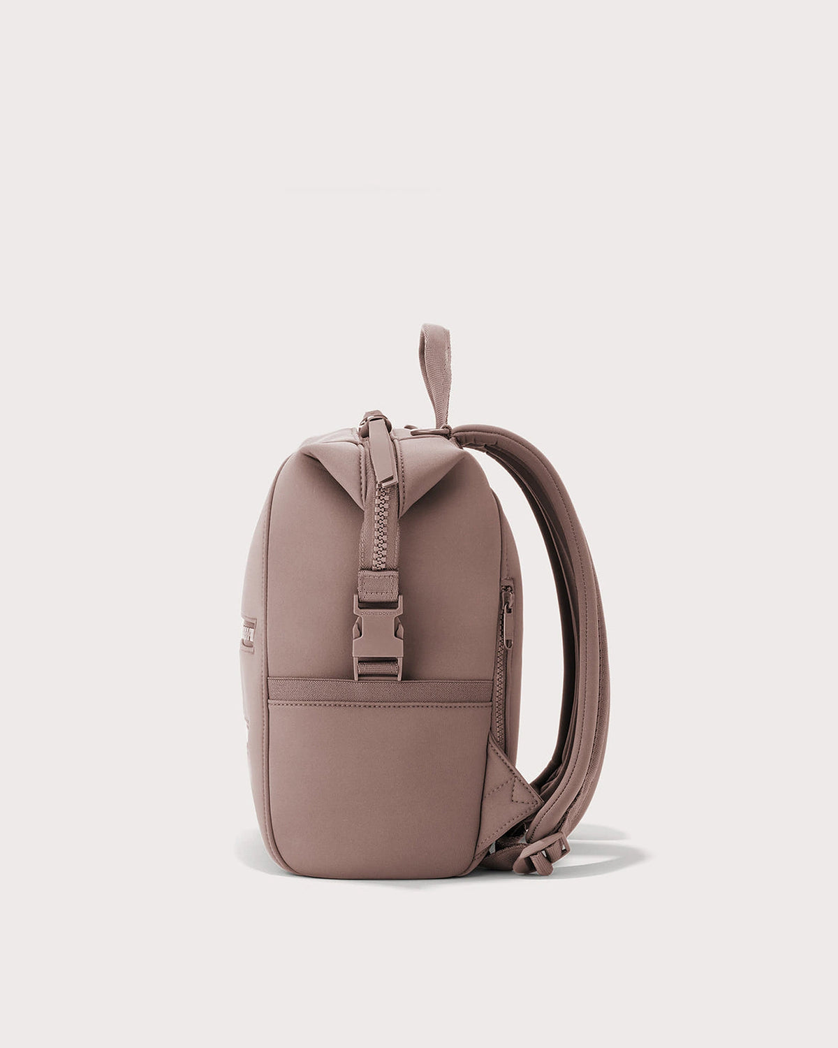 Women's Neoprene Diaper Backpack with Top Handle and Double Zip Front Pockets in Taupe – Thea Mae