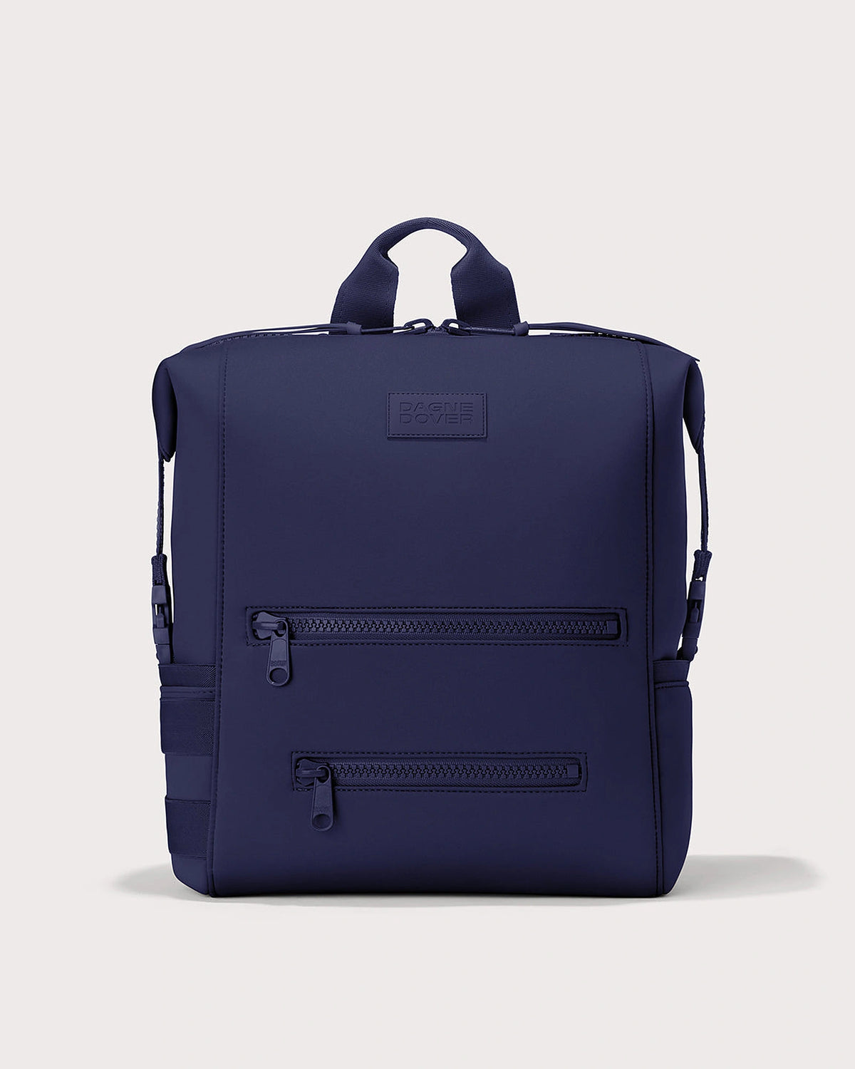 Women's Neoprene Diaper Backpack with Top Handle and Stroller Straps in Navy – Ursula Grey
