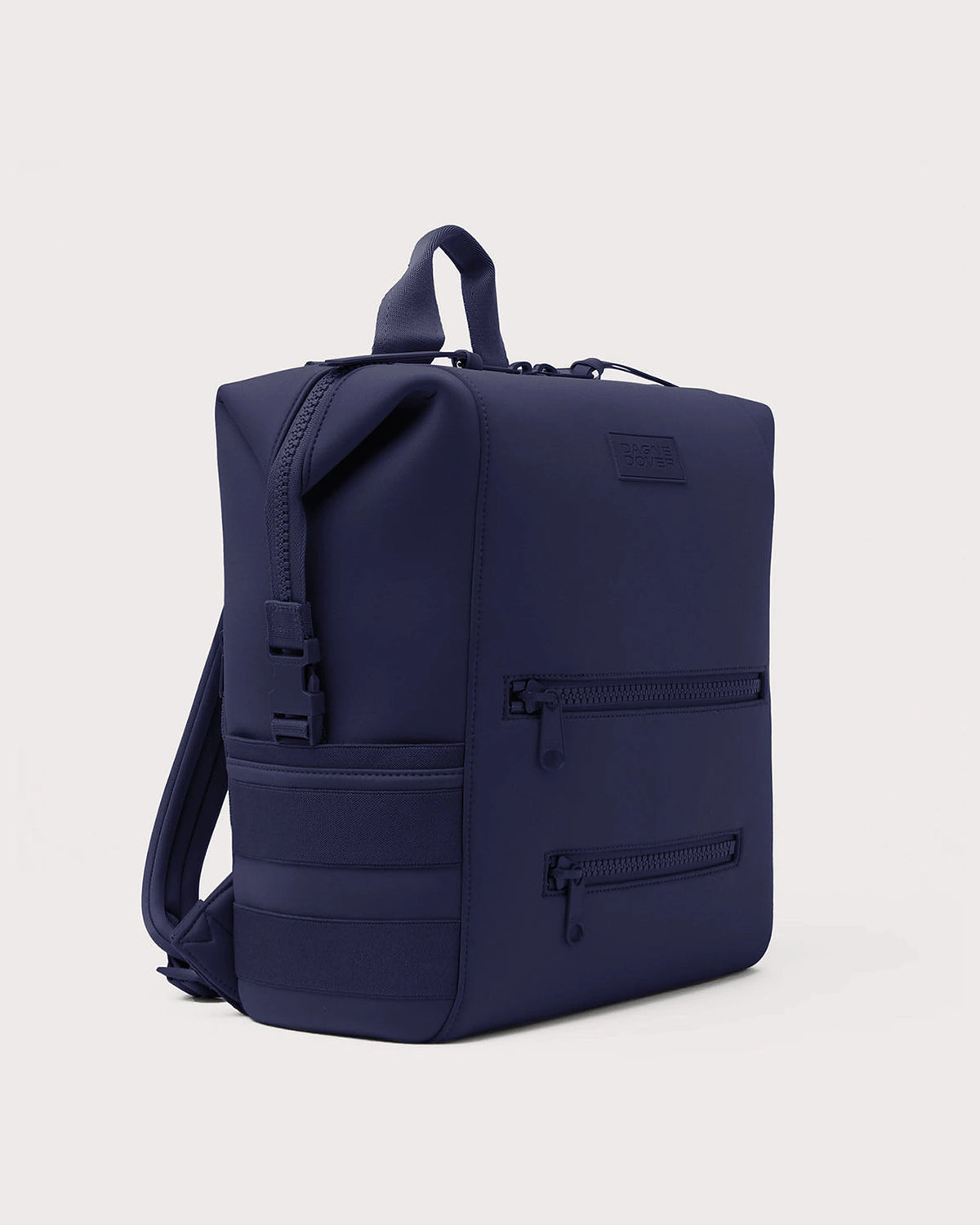 Women's Neoprene Diaper Backpack with Top Handle and Stroller Straps in Navy – Ursula Grey