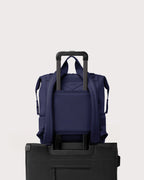Women's Neoprene Diaper Backpack with Top Handle and Stroller Straps in Navy – Ursula Grey