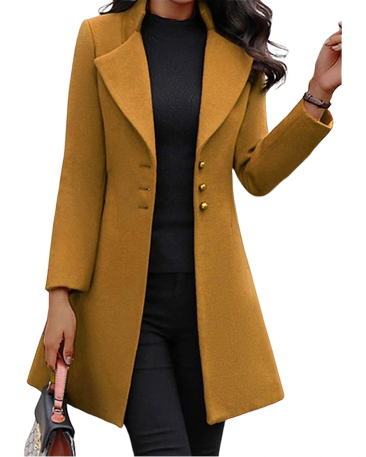 Women's Notch Collar Trench Coat with Button Front – Faye Rose