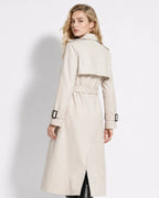 Women's Oversized Double-Breasted Trench Coat with Self-Tie Belt – Blair Mae