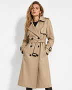 Women's Oversized Double-Breasted Trench Coat with Self-Tie Belt – Blair Mae