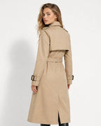 Women's Oversized Double-Breasted Trench Coat with Self-Tie Belt – Blair Mae