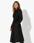 Women's Oversized Double-Breasted Trench Coat with Self-Tie Belt – Blair Mae