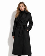 Women's Oversized Double-Breasted Trench Coat with Self-Tie Belt – Blair Mae