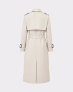 Women's Oversized Double-Breasted Trench Coat with Self-Tie Belt – Blair Mae