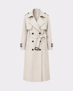 Women's Oversized Double-Breasted Trench Coat with Self-Tie Belt – Blair Mae