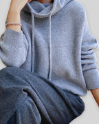 Women's Oversized Hoodie Knit Jumper with Funnel Neck and Drawstring Hood – Talia Jane