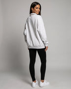 Women's Half Zip Sweatshirt with Collar and Kangaroo Pocket, Oversized Fit – Stella Mae