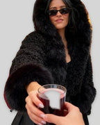 Women's Oversized Hooded Faux Fur Jacket with Fluffy Cuffs – Uma Mae