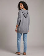 Women's Oversized Hooded Knit Jumper with Lace-Up Front, Wide Sleeves – Pippa Rose