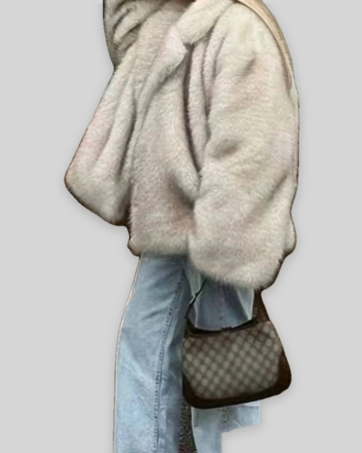 Women's Oversized Shaggy Faux Fur Coat with Notch Collar – Hattie Mae