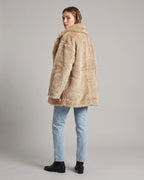 Women's Oversized Shaggy Faux Fur Coat with Notch Collar – Hattie Mae