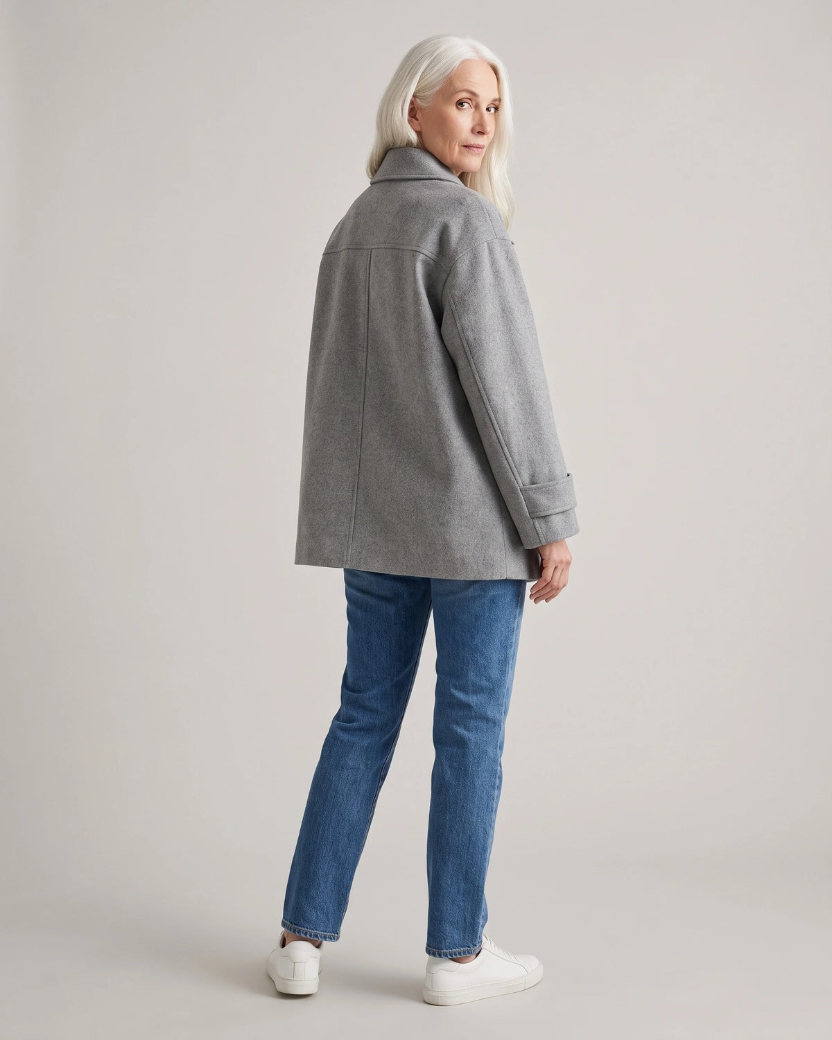 Women's Jackets for Women Oversized Stand Collar Wool-Blend Jacket with Button Front – Fleur Jane