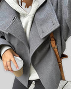 Women's Jackets for Women Oversized Stand Collar Wool-Blend Jacket with Button Front – Fleur Jane