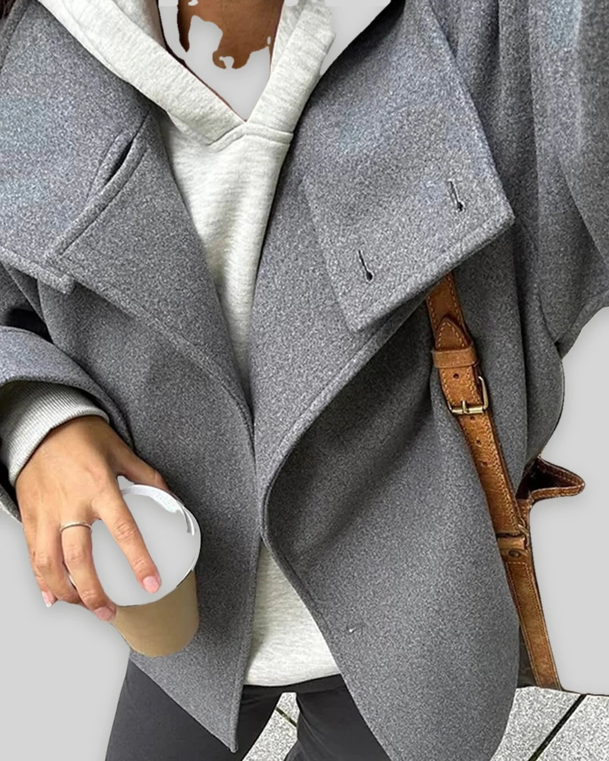 Women's Jackets for Women Oversized Stand Collar Wool-Blend Jacket with Button Front – Fleur Jane