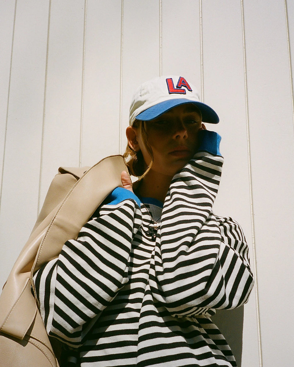 Women's Oversized Striped Sweatshirt with Contrast Trim and Drop Shoulders – Lark