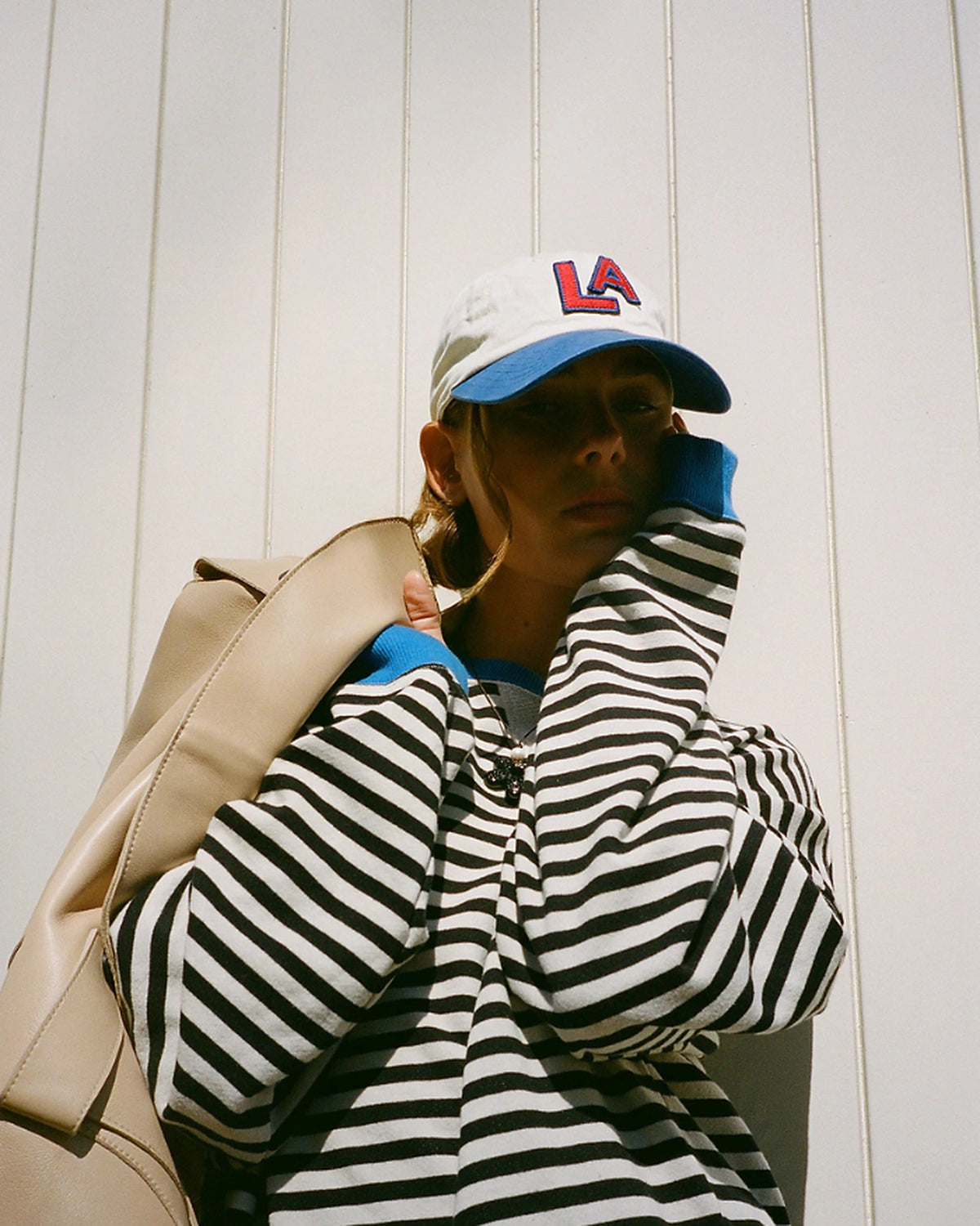 Women's Oversized Striped Sweatshirt with Contrast Trim and Drop Shoulders – Lark