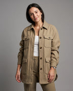 Women's Oversized Shacket in Wool-Look with Flap Chest Pockets – Dahlia