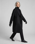 Women's Oversized Wool-Blend Winter Coat with Wide Collar – Fleur Belle