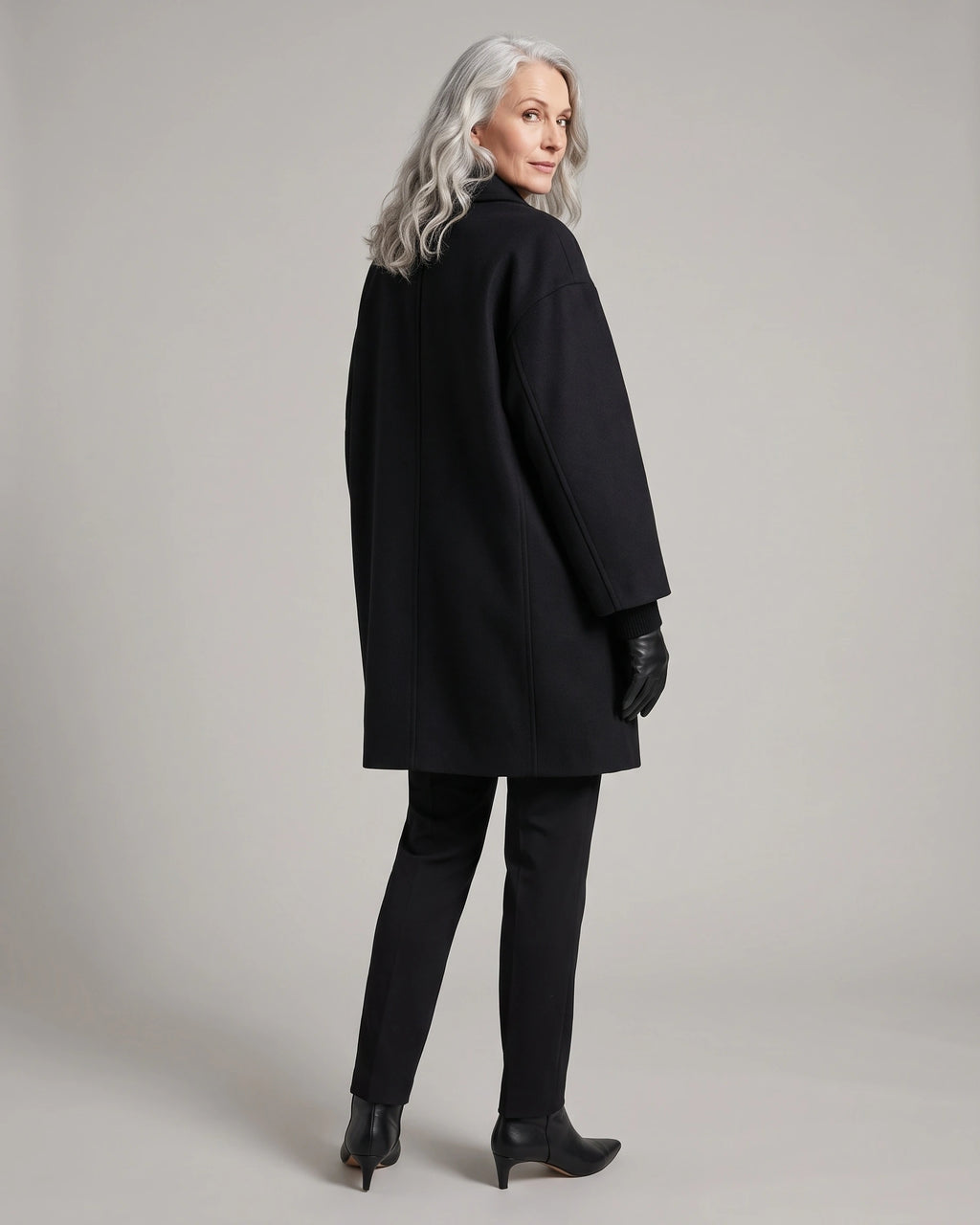 Women's Oversized Wool-Blend Winter Coat with Wide Collar – Fleur Belle