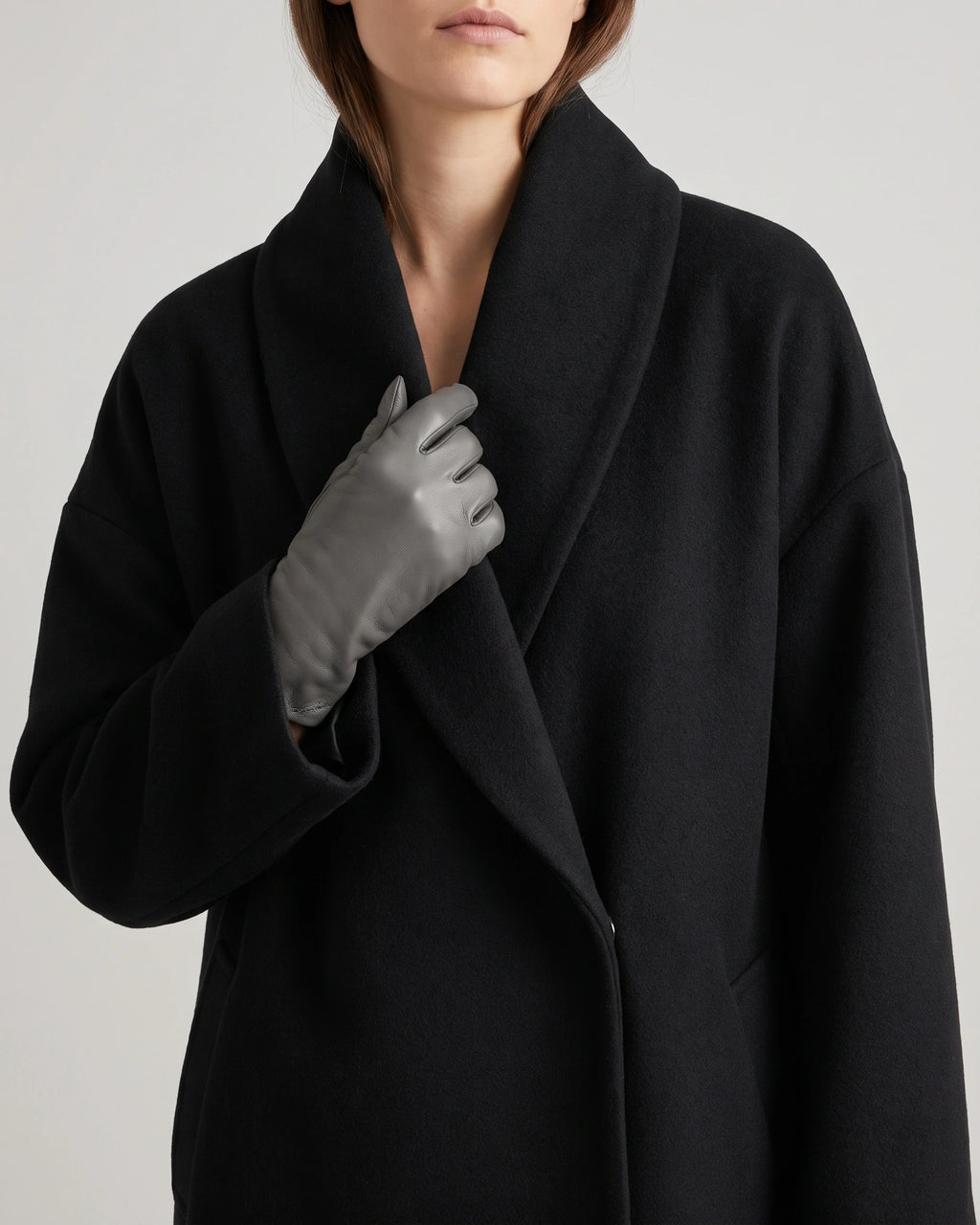 Women's Oversized Wool-Blend Winter Coat with Wide Collar – Fleur Belle