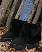 Women's Platform Fold-Over Snow Boots with Faux Fur Cuff – Gwen Belle