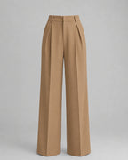 Women's Pleated Wide Leg High Waisted Tailored Trousers with Side Pockets – Paloma Rose