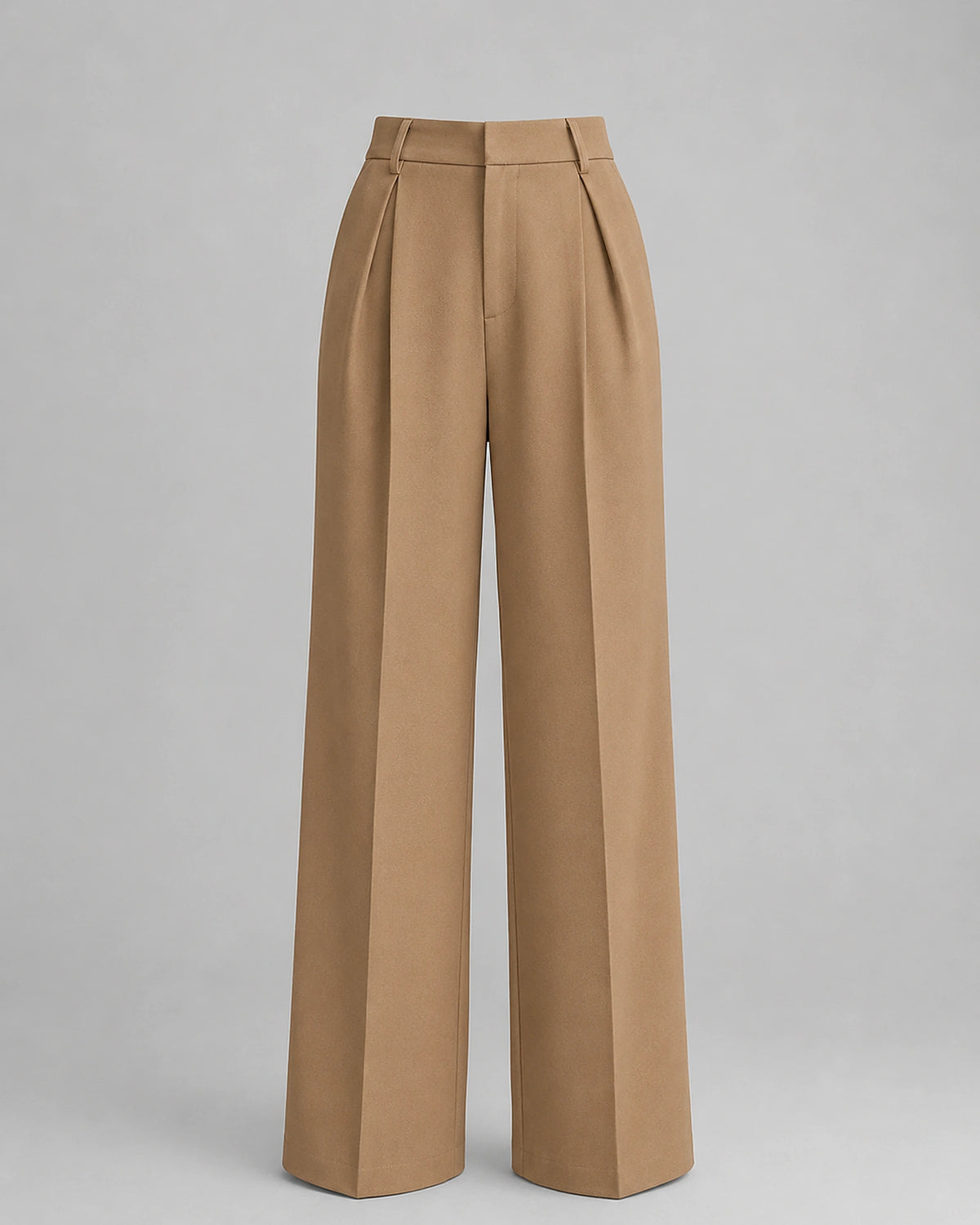 Women's Pleated Wide Leg High Waisted Tailored Trousers with Side Pockets – Paloma Rose