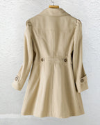 Women's Puff Sleeve Trench Coat with Notched Collar and Button Front – Jade Lou
