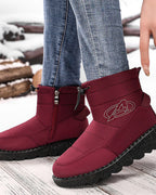 Women's Quilted Ankle Snow Boots with Side Zip and Toggle Collar – Nadia Rose