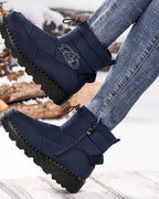 Women's Quilted Ankle Snow Boots with Side Zip and Toggle Collar – Nadia Rose