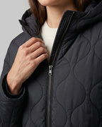 Women's Quilted Parka Coat with Hood, Longline Fit and Zip Front – Iris Lou