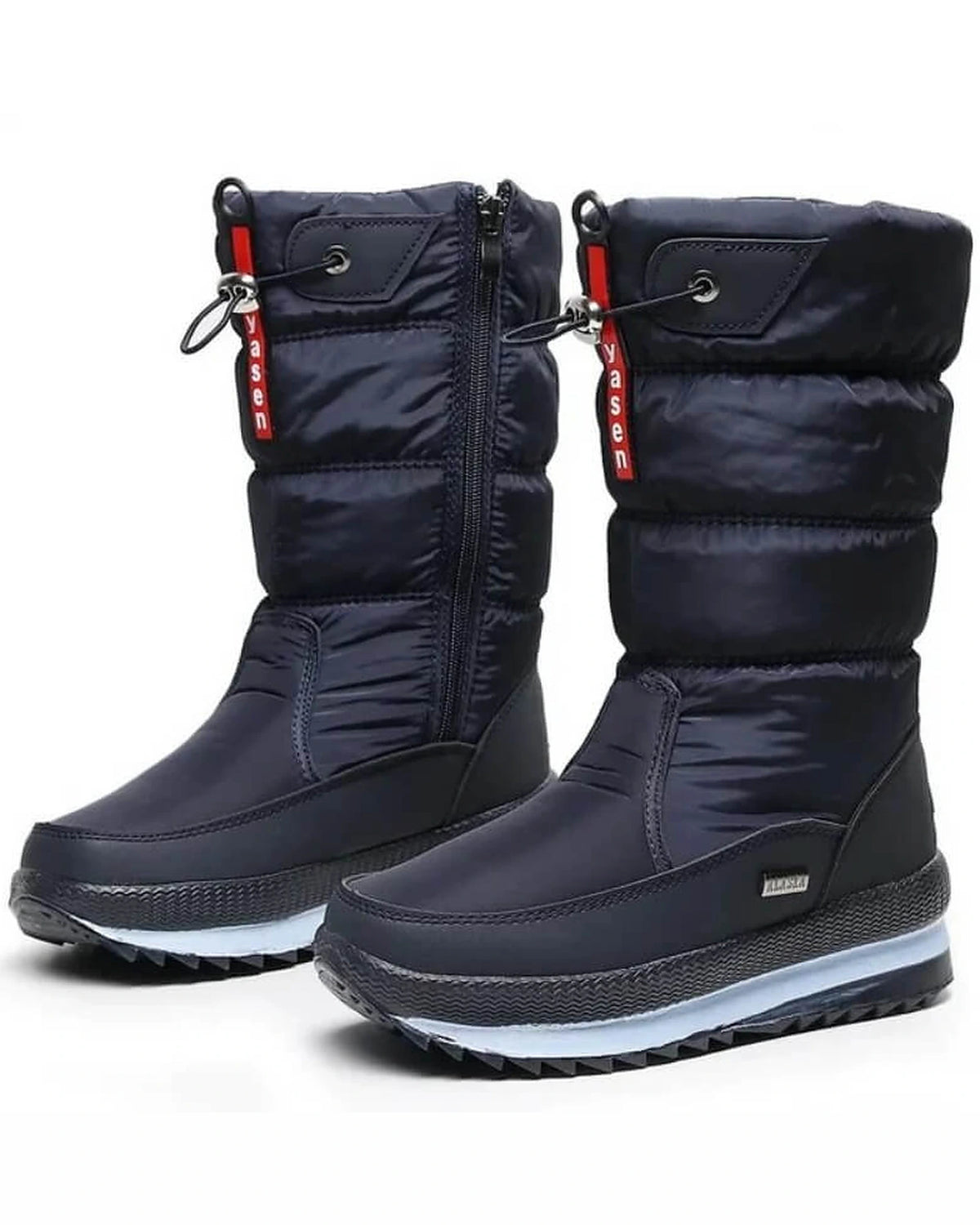 Women's Quilted Mid-Calf Snow Boots with Toggle Drawstring Collar – Maya Mae