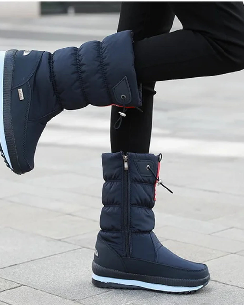 Women's Quilted Mid-Calf Snow Boots with Toggle Drawstring Collar – Maya Mae