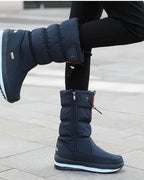 Women's Quilted Mid-Calf Snow Boots with Toggle Drawstring Collar – Maya Mae