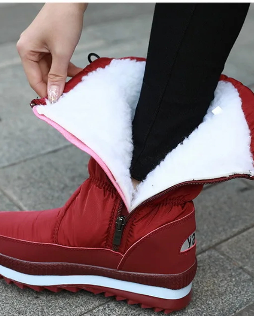 Women's Quilted Mid-Calf Snow Boots with Toggle Drawstring Collar – Maya Mae
