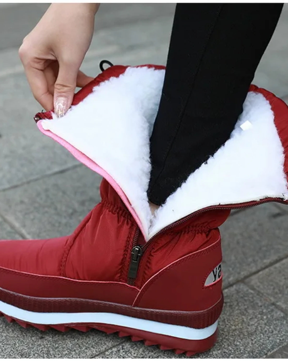 Women's Quilted Mid-Calf Snow Boots with Toggle Drawstring Collar – Maya Mae