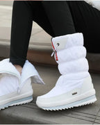 Women's Quilted Mid-Calf Snow Boots with Toggle Drawstring Collar – Maya Mae