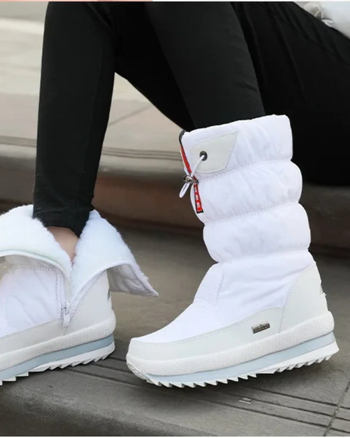Women's Quilted Mid-Calf Snow Boots with Toggle Drawstring Collar – Maya Mae