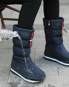 Women's Quilted Mid-Calf Snow Boots with Toggle Drawstring Collar – Maya Mae