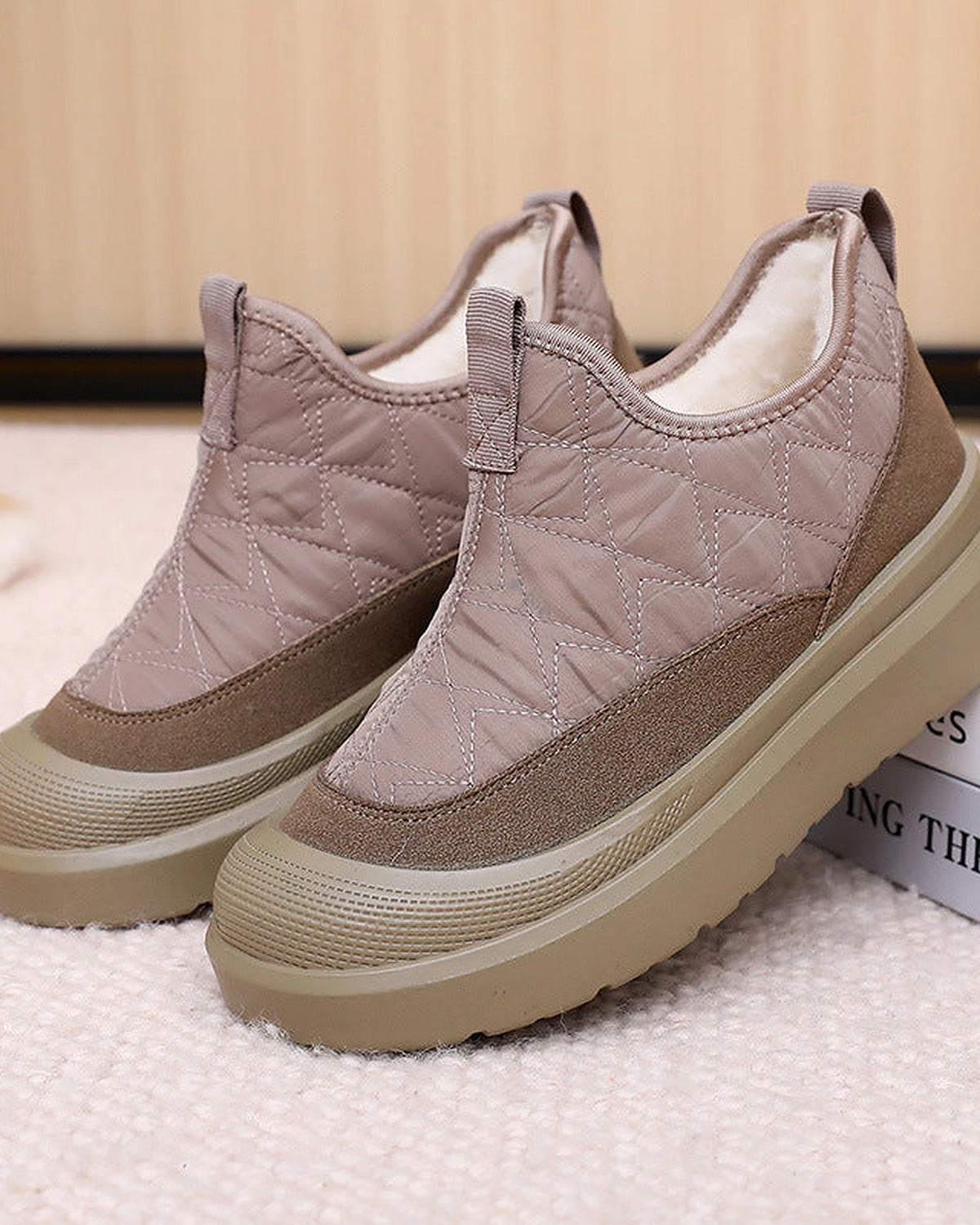 Women's Quilted Platform Ankle Boots with Elastic Side Panels – Nadia Mae