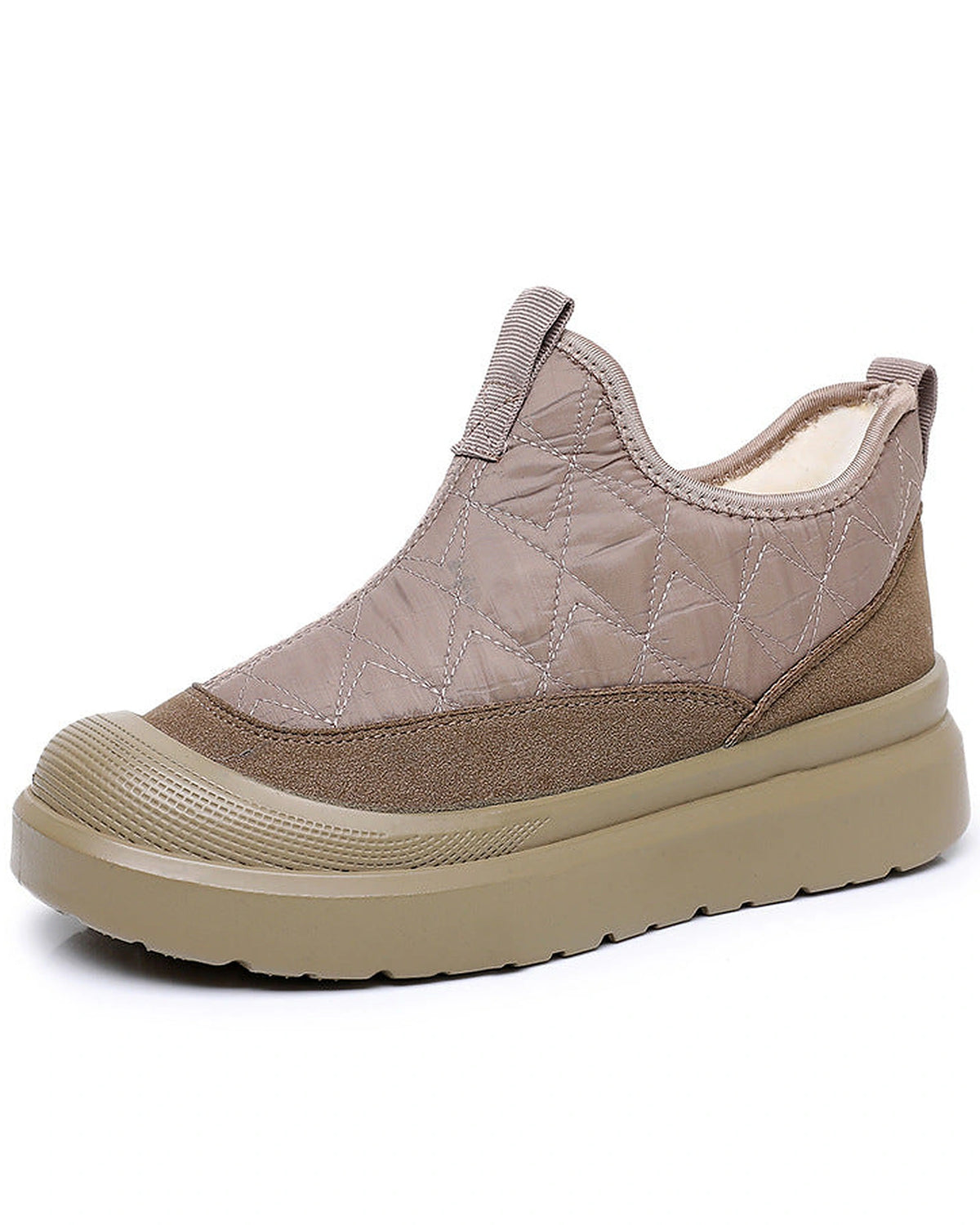 Women's Quilted Platform Ankle Boots with Elastic Side Panels – Nadia Mae