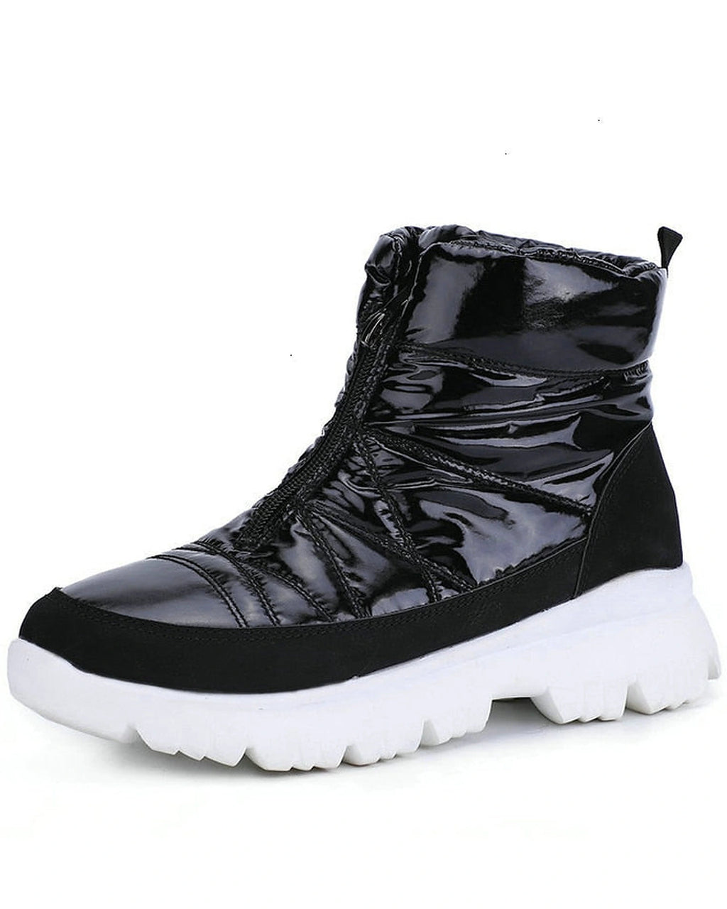 Women's Quilted Puffer Snow Boots with Lace-Up Front and Chunky Grip Sole – Ines Rose