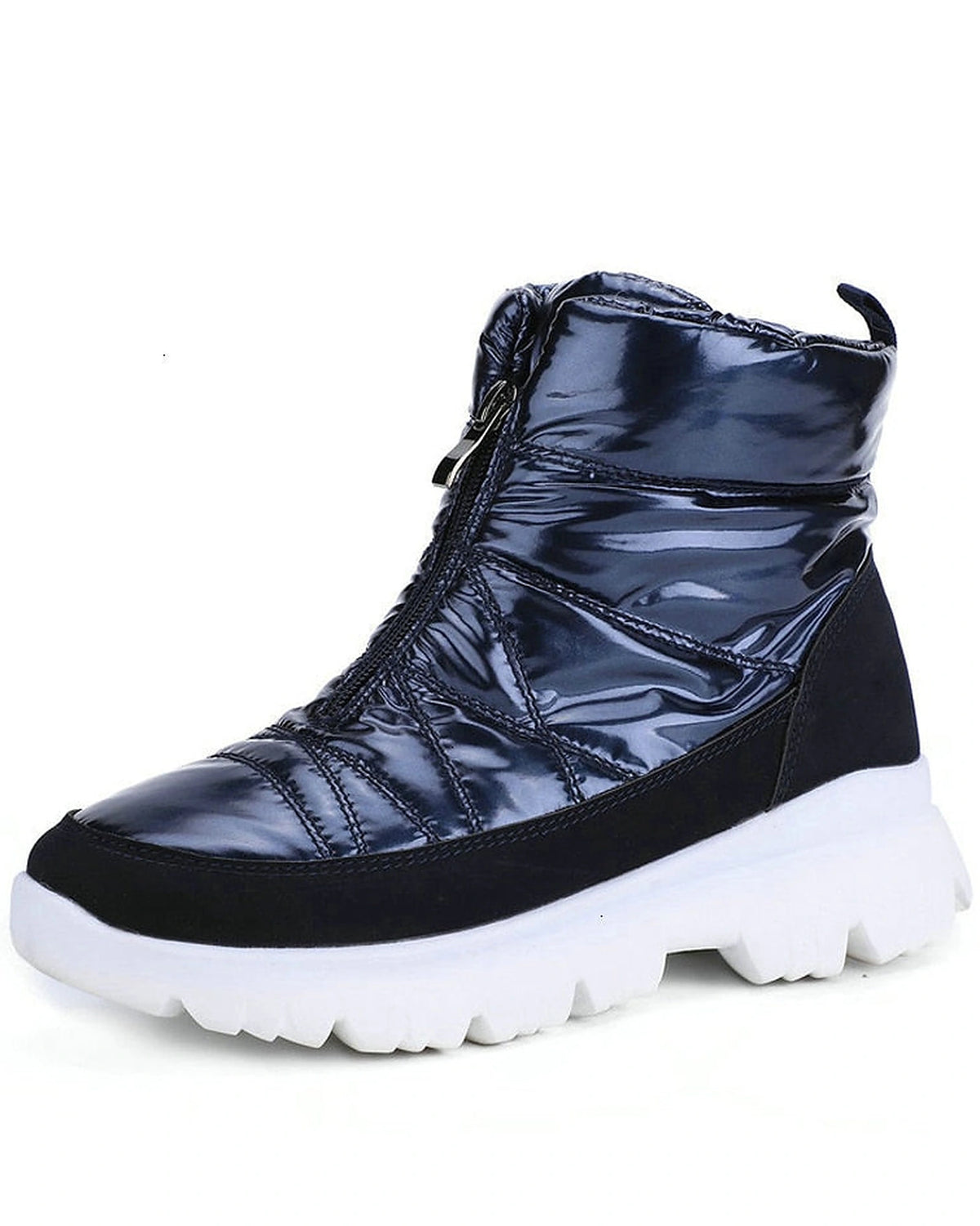 Women's Quilted Puffer Snow Boots with Lace-Up Front and Chunky Grip Sole – Ines Rose