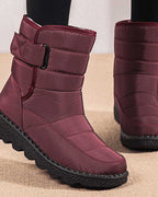 Women's Quilted Snow Boots with Buckle Strap and Faux Fur Lining – Cleo Belle